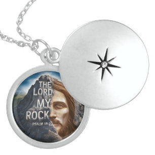 Divine Portrait: The Lord Is My Rock Locket Necklace