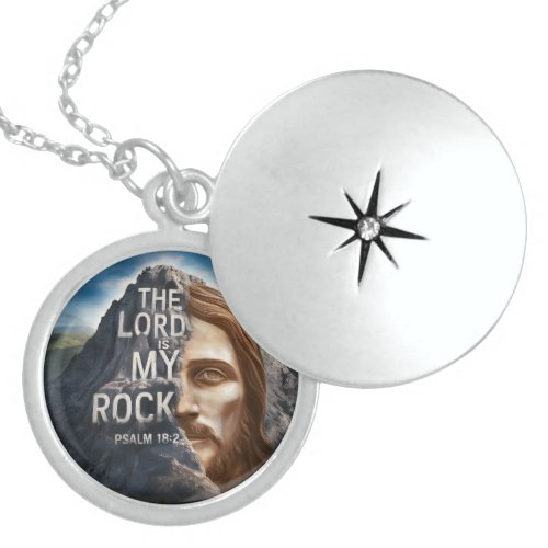 Divine Portrait The Lord Is My Rock Locket Necklace