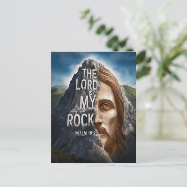 Divine Portrait: The Lord Is My Rock Postcard (Standing Front)