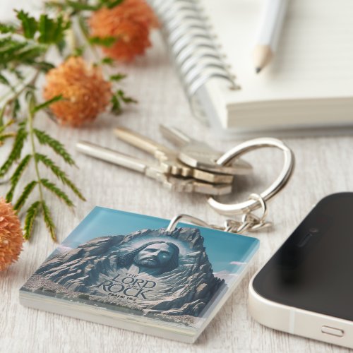 Divine Presence on Majestic Peak Keychain