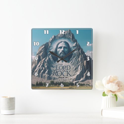 Divine Presence on Majestic Peak Square Wall Clock