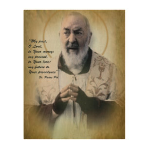 Divine Providence Padre Pio Wood Wall Art