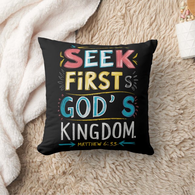 Divine Quest: Seek First Gods Kingdom Throw Pillow (Blanket)