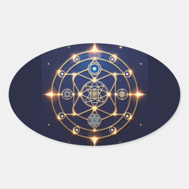Divine Radiance – 5: Illuminated Universal Energy Oval Sticker (Front)