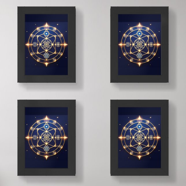 Divine Radiance – 5: Illuminated Universal Energy Wall Art Sets (Front)