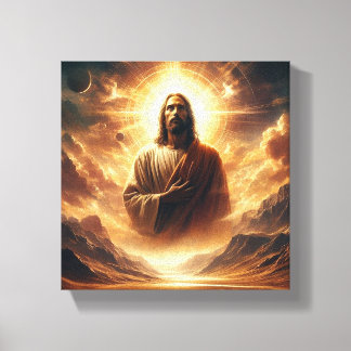 Divine Reflection: Jesus in Cosmic Harmony" Canvas Print
