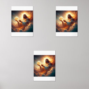 Divine Reflection: Jesus in Cosmic Harmony" Wall Art Sets