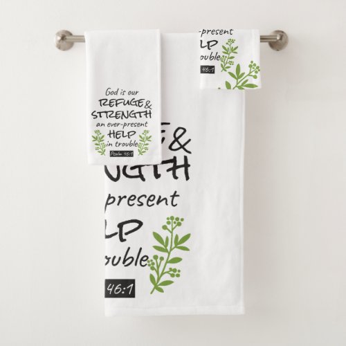 Divine Refuge _ Psalm 461 for Spiritual Comfort a Bath Towel Set