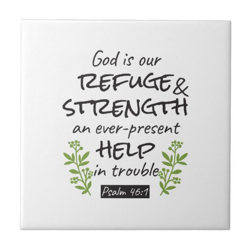 Divine Refuge _ Psalm 461 for Spiritual Comfort a Ceramic Tile