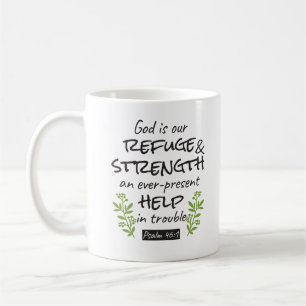 Divine Refuge - Psalm 46:1 for Spiritual Comfort a Coffee Mug