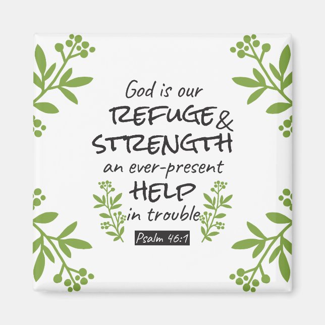 Divine Refuge - Psalm 46:1 for Spiritual Comfort a Magnet (Front)