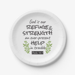 Divine Refuge - Psalm 46:1 for Spiritual Comfort a Paper Plates