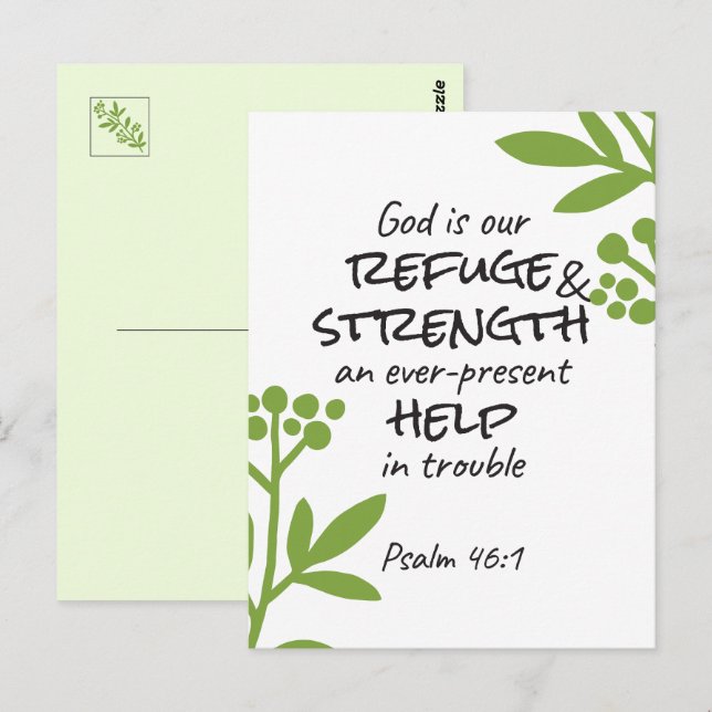 Divine Refuge - Psalm 46:1 for Spiritual Comfort a Postcard (Front/Back)