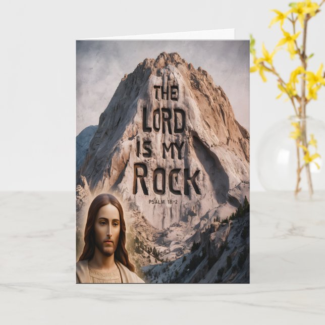 Divine Revelation: The Lord Is My Rock Card (Yellow Flower)