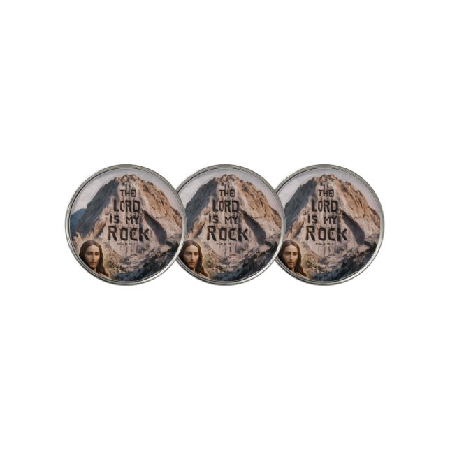 Divine Revelation: The Lord Is My Rock Golf Ball Marker (3 Up)