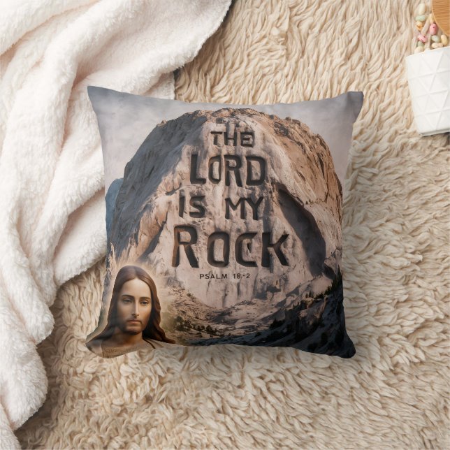 Divine Revelation: The Lord Is My Rock Throw Pillow (Blanket)