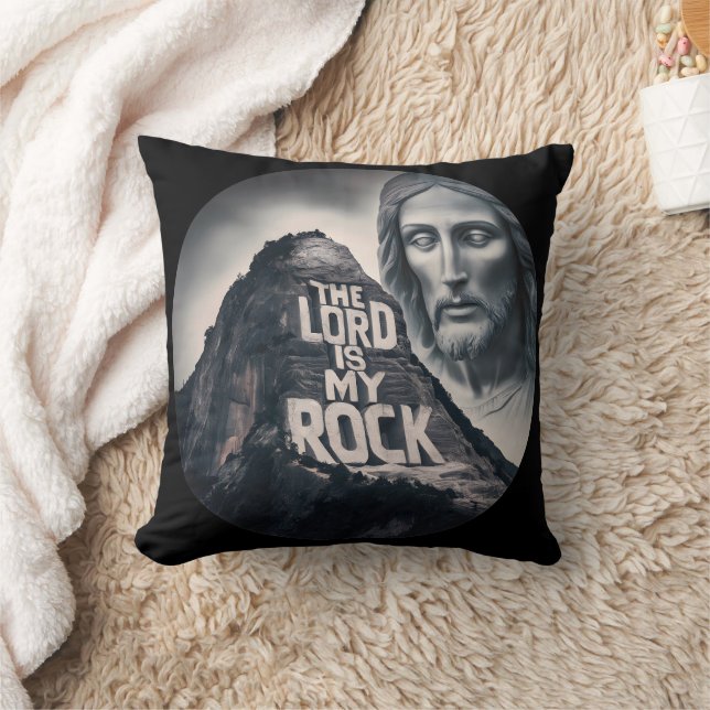 Divine Rock Strength: The Lord Is My Rock Throw Pillow (Blanket)