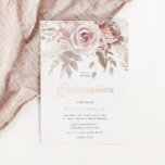 Divine Rose Gold Blush Floral Quinceanera Foil Invitation<br><div class="desc">Divine Rose Gold Blush Floral Quinceanera Foil Invitation

Dusty Rose Quinceañera

See other invitations in our Niche and Nest Store</div>