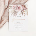 Divine Rose Gold Blush Floral Quinceanera Foil Invitation at Zazzle