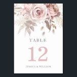 Divine Rose Gold Blush Floral Wedding Table Number<br><div class="desc">Divine Rose Gold Blush Floral Wedding Table Number

See Niche and Nest store for Set.</div>