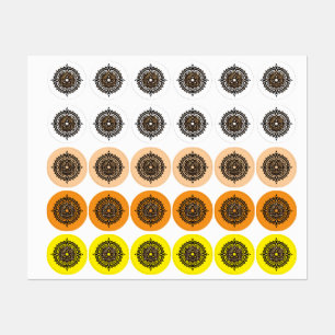 Divine Sacred Mandala – Black & Gold Trishul Labels