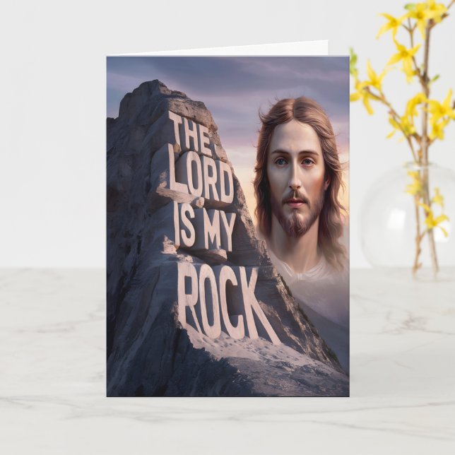 Divine Savior: The Lord Is My Rock Card (Yellow Flower)
