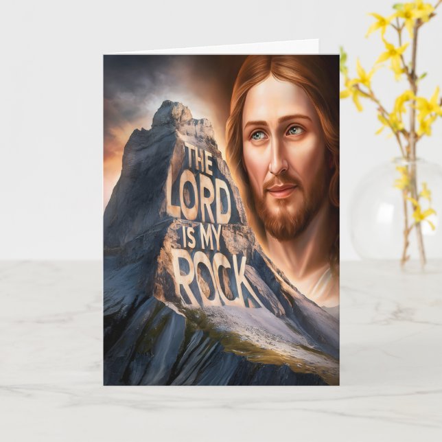 Divine Savior: The Lord Is My Rock Card (Yellow Flower)