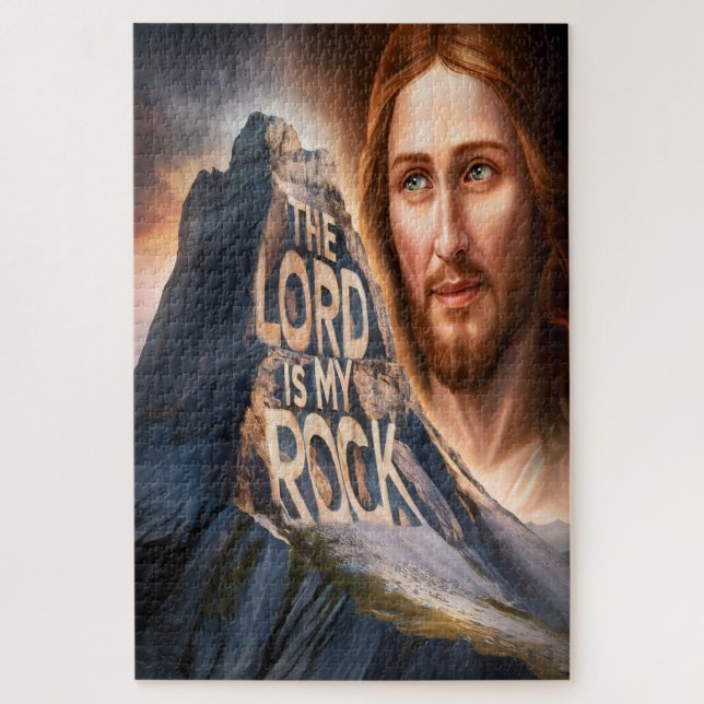 Divine Savior: The Lord Is My Rock Jigsaw Puzzle (Vertical)