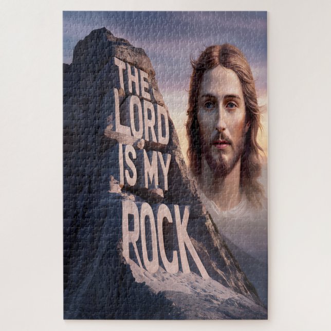Divine Savior: The Lord Is My Rock Jigsaw Puzzle (Vertical)