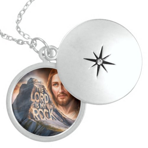 Divine Savior The Lord Is My Rock Locket Necklace