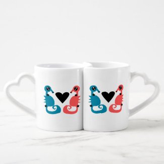 Divine Seahorses of Love Double Love Coffee Mug Set