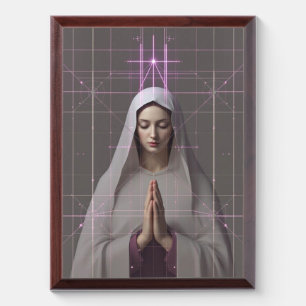 Divine Serenity Holy Virgin Mary in Purple Splendo Award Plaque