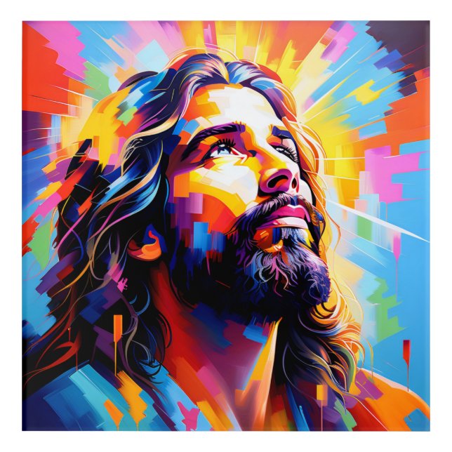 "Divine Serenity: Jesus Christ Portrait" Acrylic Print (Front)