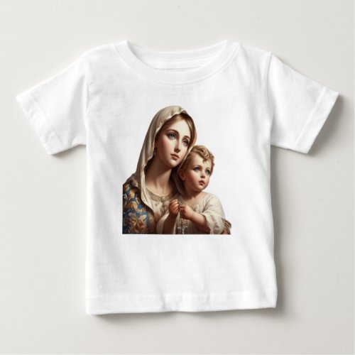 Divine Serenity Mother and Child in Prayer Baby T_Shirt