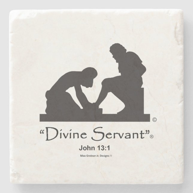 "Divine Servant" 4" Stone Coaster (Front)
