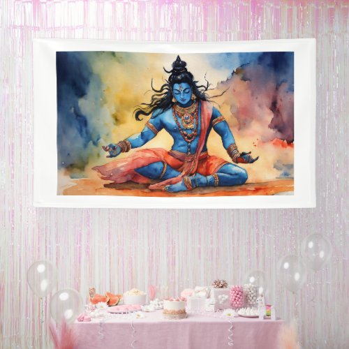Divine Shiva Banner Sacred Art for Your Space Banner