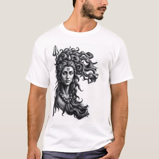 Divine: Shiva Charcoal Art T-Shirt (Front)
