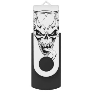 Divine Skull of Death White Flash Drive