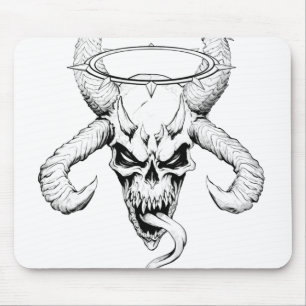 Divine Skull of Death White Mouse Pad