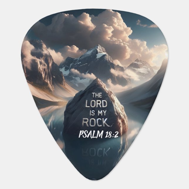 Divine Solidity: The Lord Is My Rock Guitar Pick (Front)