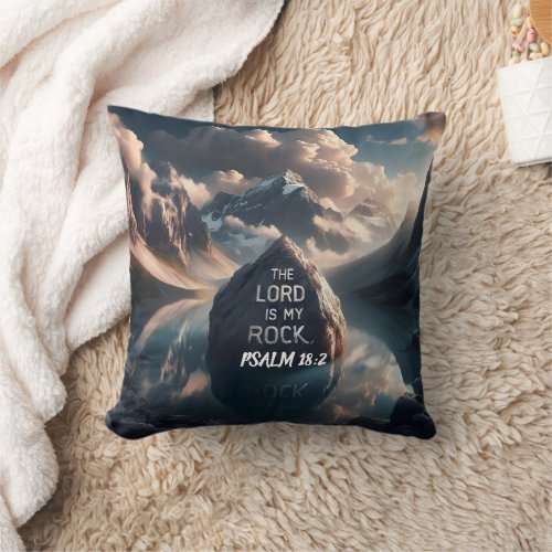Divine Solidity The Lord Is My Rock Throw Pillow