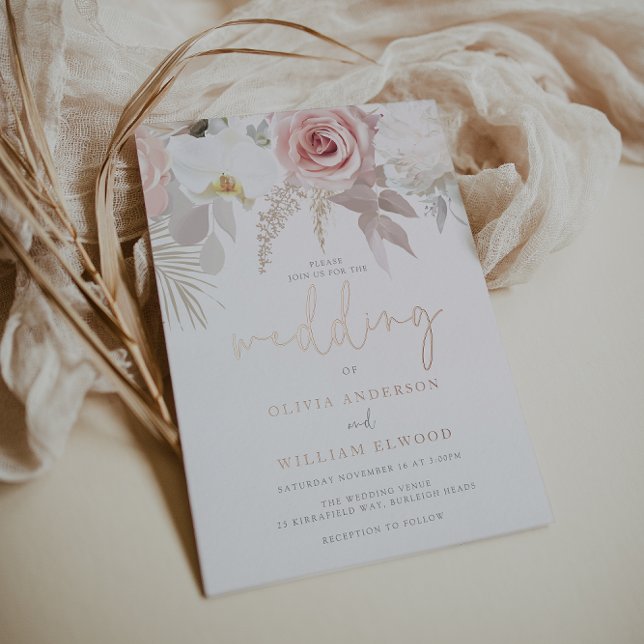 Divine Spring All Seasons Botanical Wedding Foil Invitation (Creator Uploaded)
