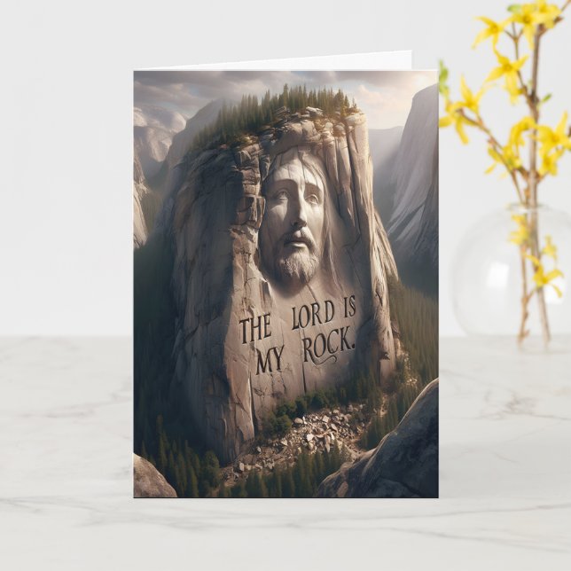 Divine Statue: The Lord Is My Rock Card (Yellow Flower)