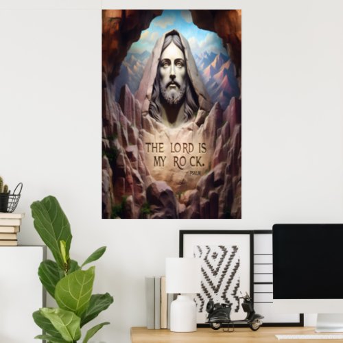 Divine Statue The Lord Is My Rock Poster