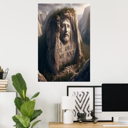 Divine Statue The Lord Is My Rock Poster