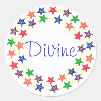 Divine, stickers with colorful stars