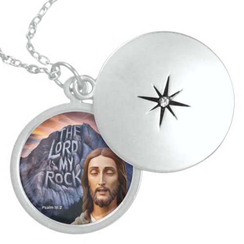 Divine Strength The Lord Is My Rock Locket Necklace