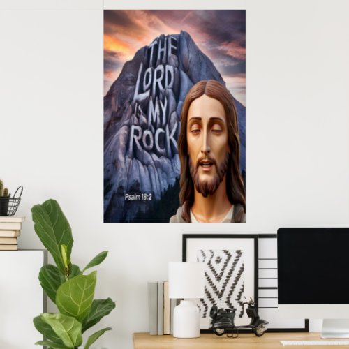 Divine Strength The Lord Is My Rock Poster