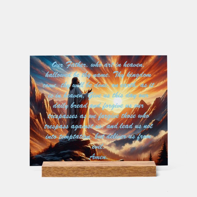 Divine Sunset: Lord's Prayer Inspiration Acrylic Sign (Front)