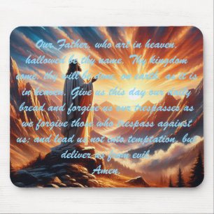 Divine Sunset: Lord's Prayer Inspiration Mouse Pad
